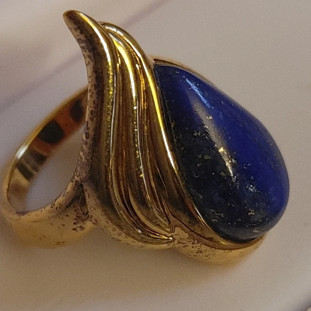 Lapis Lazuli 925 Gold Vermeil BBJ Size 8.25